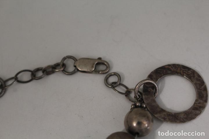 Joyeria: pulsera circulos y abalorios en plata de ley - Foto 4