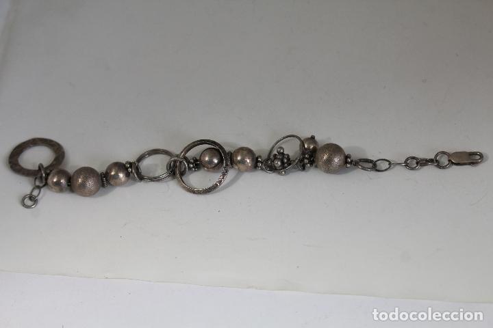 Joyeria: pulsera circulos y abalorios en plata de ley - Foto 5