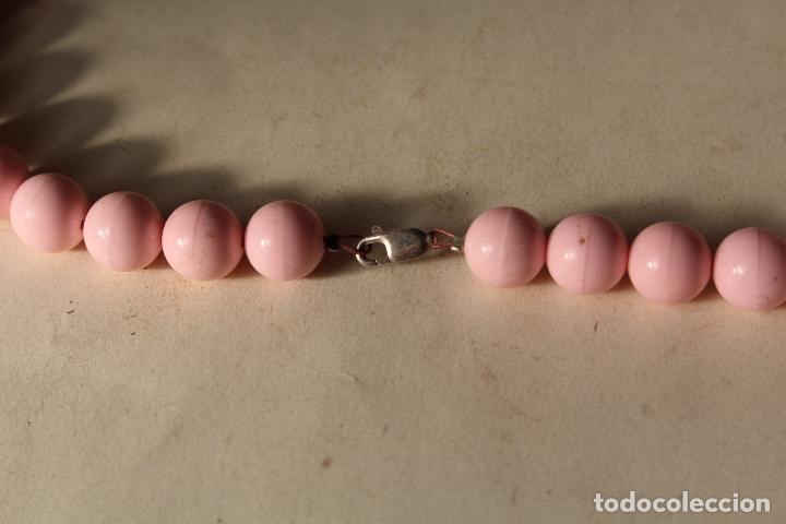 Joyeria: collar de cuentas rosa con cierre de plata - Foto 3