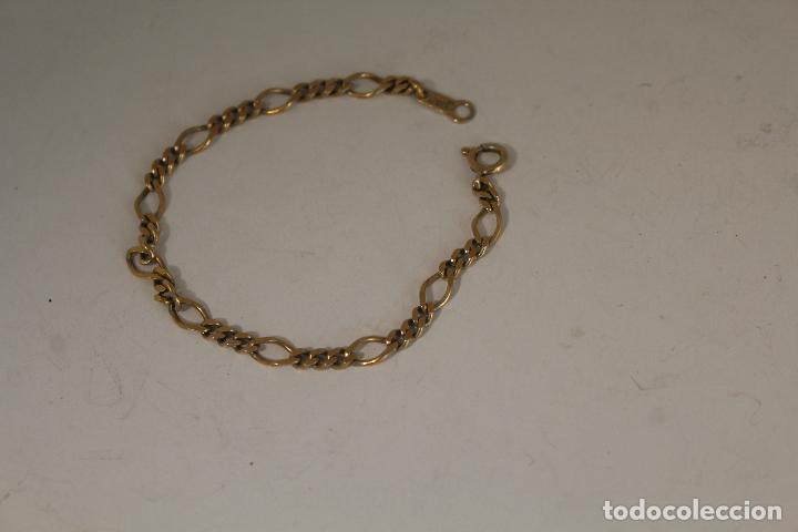 Joyeria: cadena corta pulsera en plata dorada 925 - Foto 4