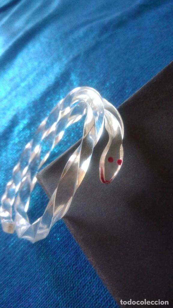 Joyeria: PRECIOSA PULSERA ANTIGUA DE CELULOIDE TRANSPARENTE FORMA DE SERPIENTE - Foto 1