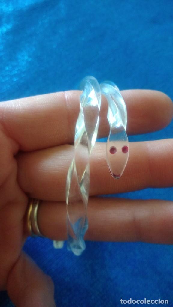 Joyeria: PRECIOSA PULSERA ANTIGUA DE CELULOIDE TRANSPARENTE FORMA DE SERPIENTE - Foto 5