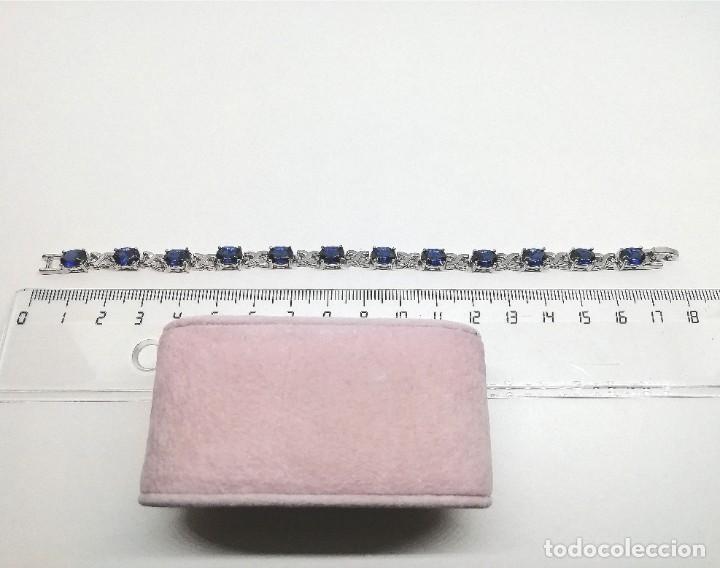 Joyeria: Pulsera plata y circonitas azules 18 cms. - Foto 6