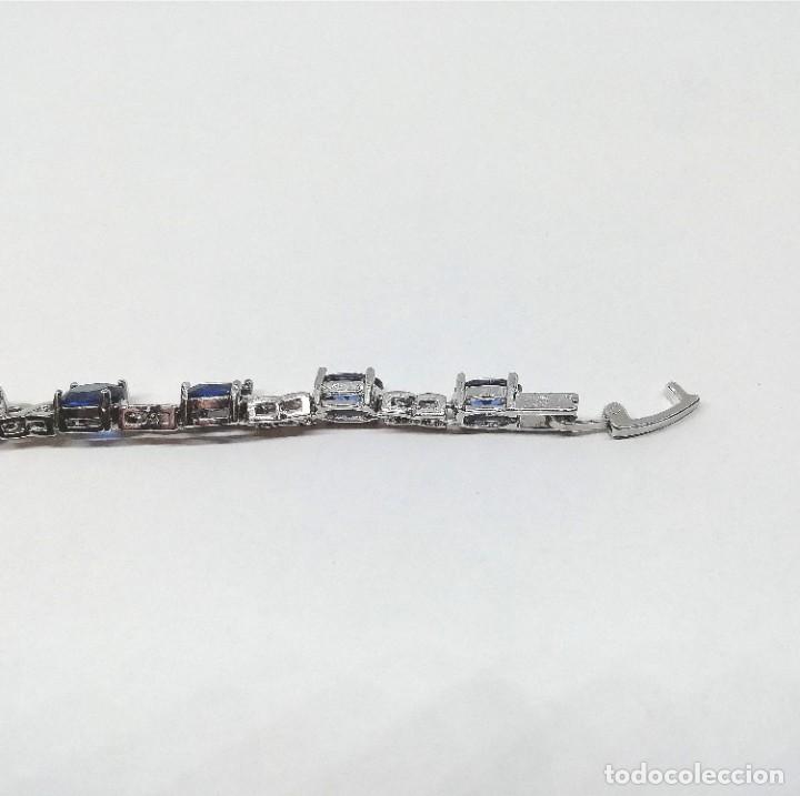Joyeria: Pulsera plata y circonitas azules 18 cms. - Foto 7