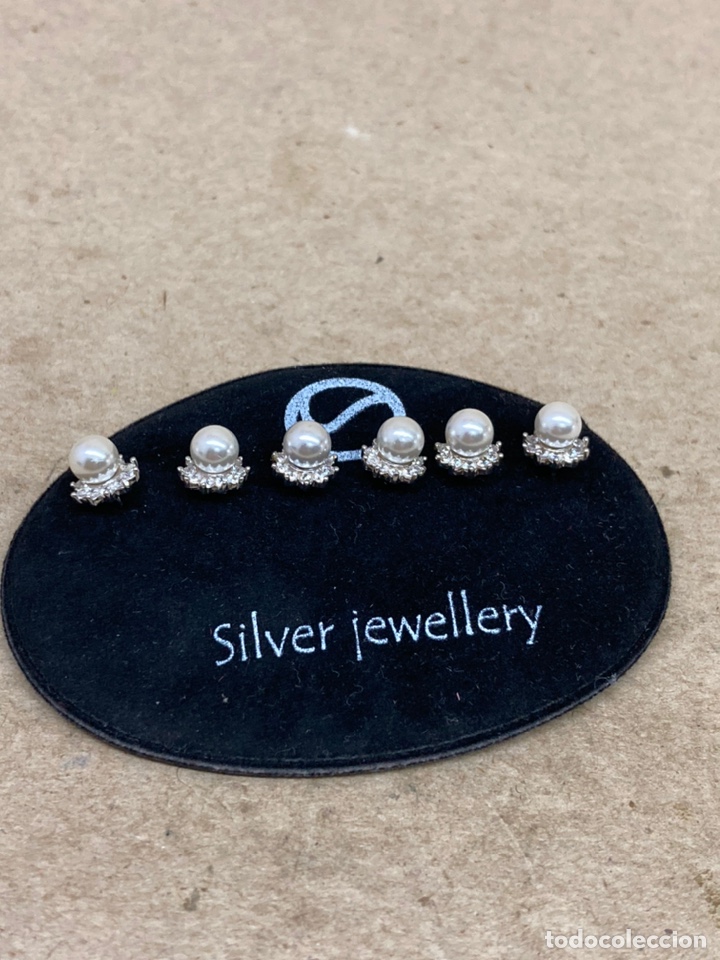 Joyeria: 3 pares de pendientes de plata y perlas nuevos - Foto 1