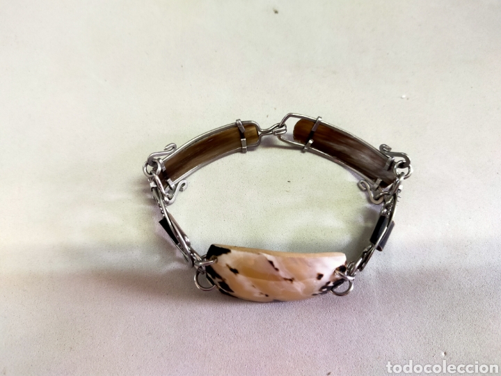 Joyeria: PULSERA DE METAL, NACAR Y ASTA DE TORO - Foto 3