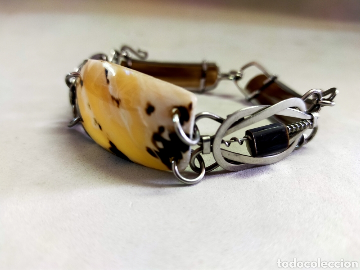 Joyeria: PULSERA DE METAL, NACAR Y ASTA DE TORO - Foto 5