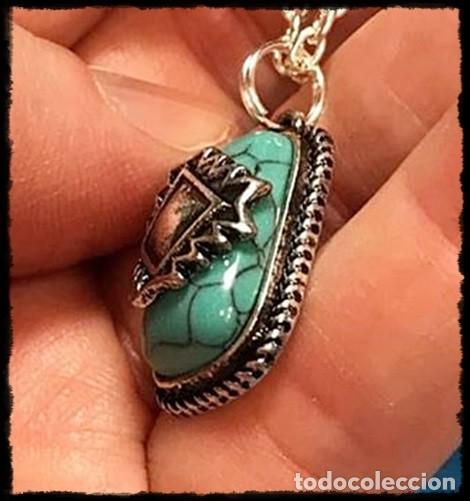 Joyeria: COLGANTE DE PLATA ESTERLINA 925 Y TURQUESA. - Foto 2