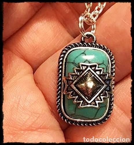 Joyeria: COLGANTE DE PLATA ESTERLINA 925 Y TURQUESA. - Foto 1
