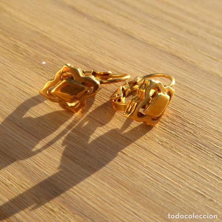 Joyeria: Pendientes vintage cierre catal&aacute;n y ba&ntilde;o de oro - Foto 1