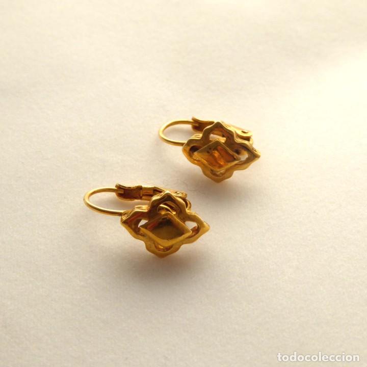 Joyeria: Pendientes vintage cierre catal&aacute;n y ba&ntilde;o de oro - Foto 3