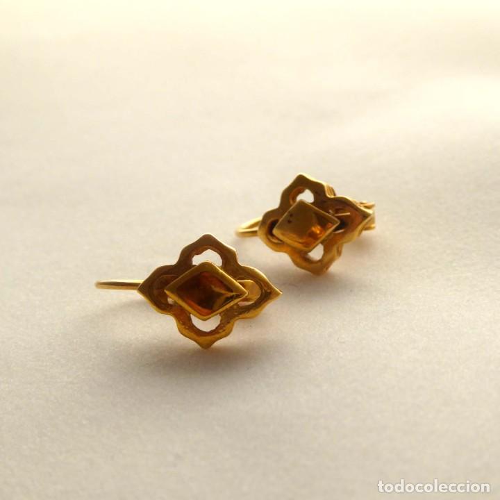 Joyeria: Pendientes vintage cierre catal&aacute;n y ba&ntilde;o de oro - Foto 4
