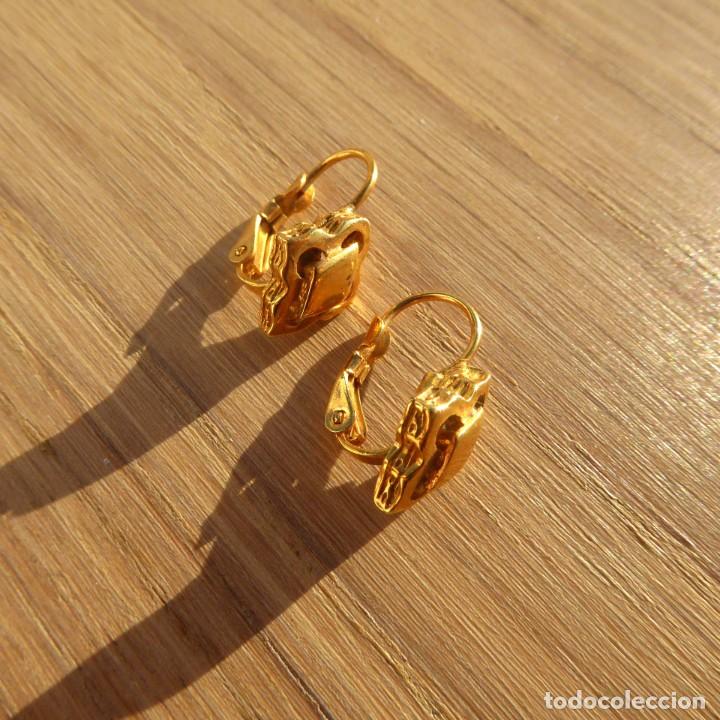 Joyeria: Pendientes vintage cierre catal&aacute;n y ba&ntilde;o de oro - Foto 2