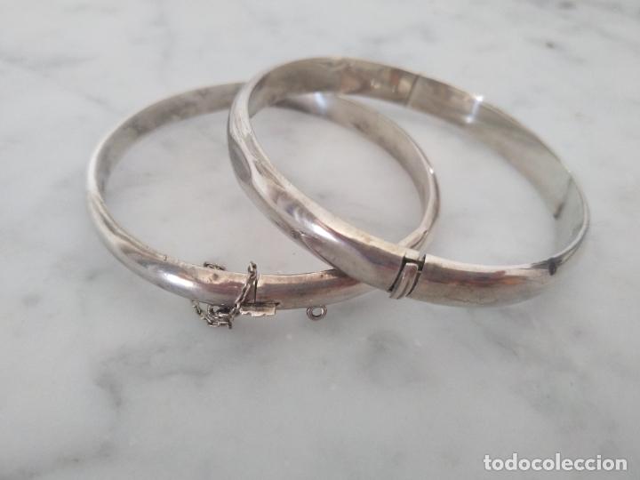 Joyeria: Dos pulseras brazaletes de plata de 925 - Foto 2