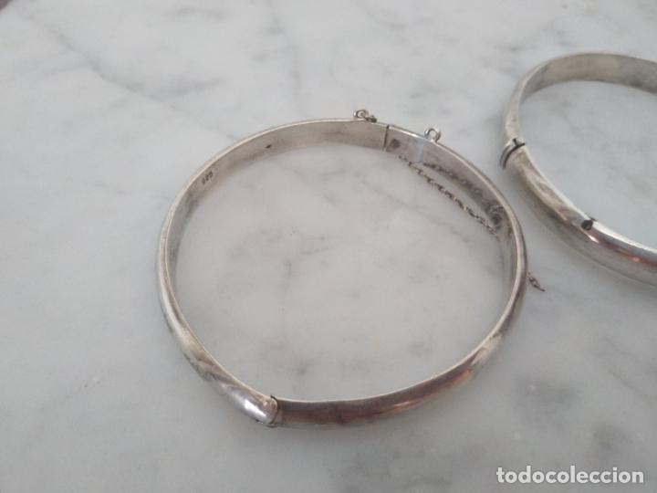 Joyeria: Dos pulseras brazaletes de plata de 925 - Foto 4