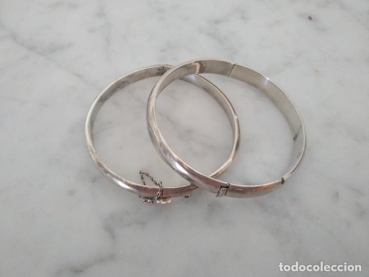 Joyeria: Dos pulseras brazaletes de plata de 925 - Foto 1