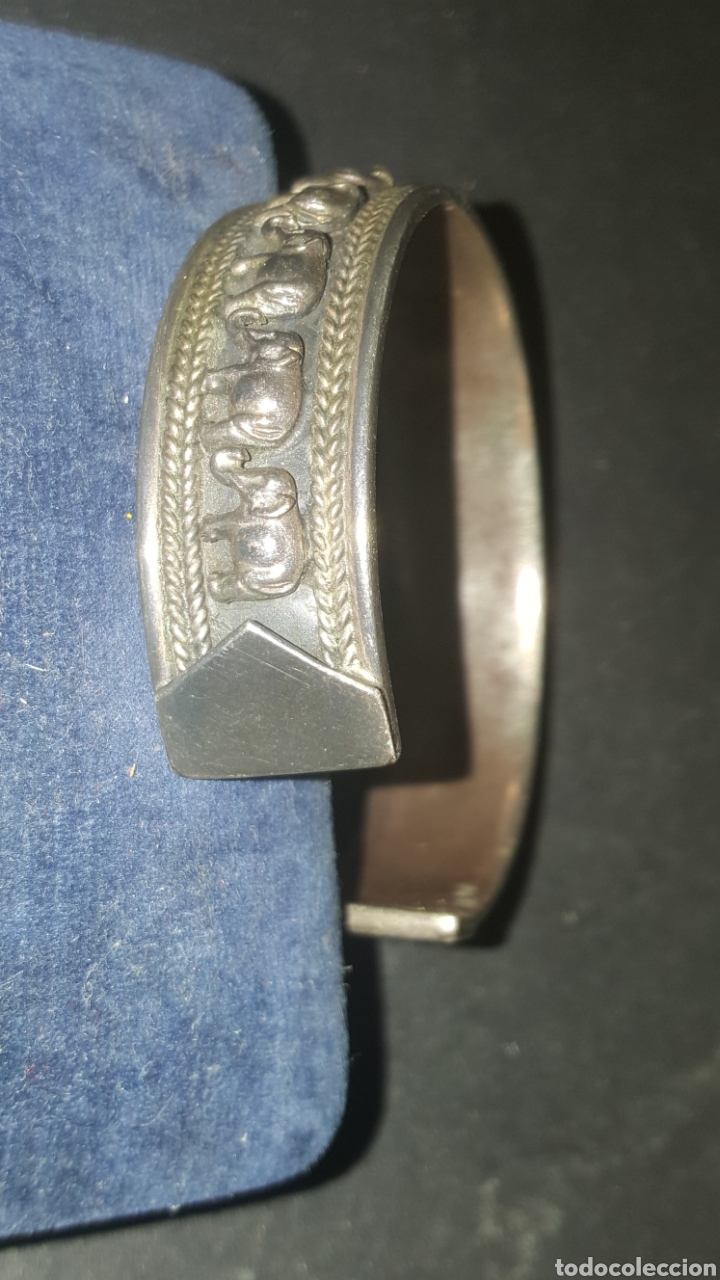 Joyeria: Brazalete de plata con elefantes de la suerte - Foto 2