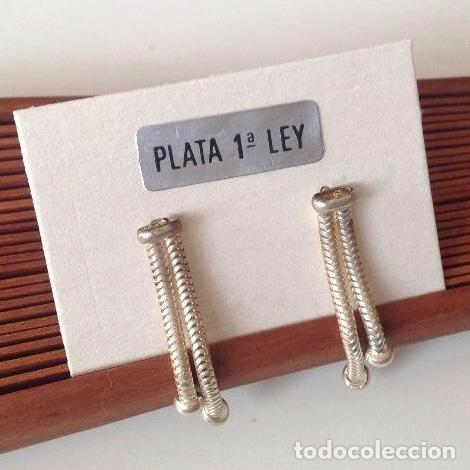 Joyeria: PENDIENTES DE PLATA. VINTAGE. PRESION - Foto 4