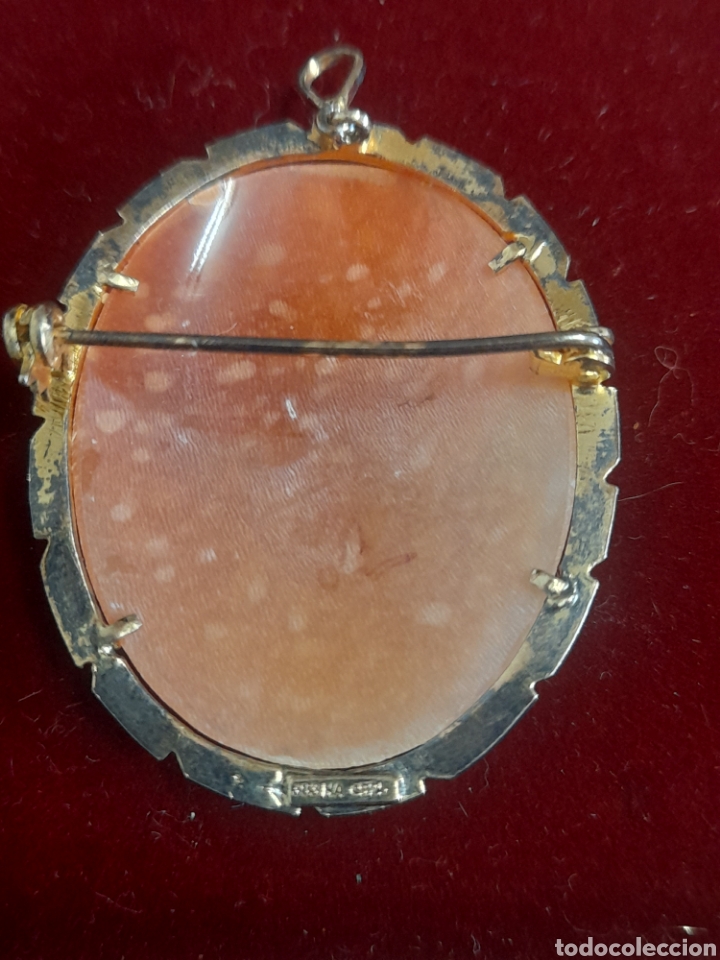 Joyeria: ANTIGUO BROCHE CAMAFEO EN PLATA DORADA - Foto 3