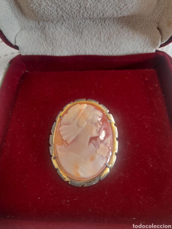 Joyeria: ANTIGUO BROCHE CAMAFEO EN PLATA DORADA - Foto 1