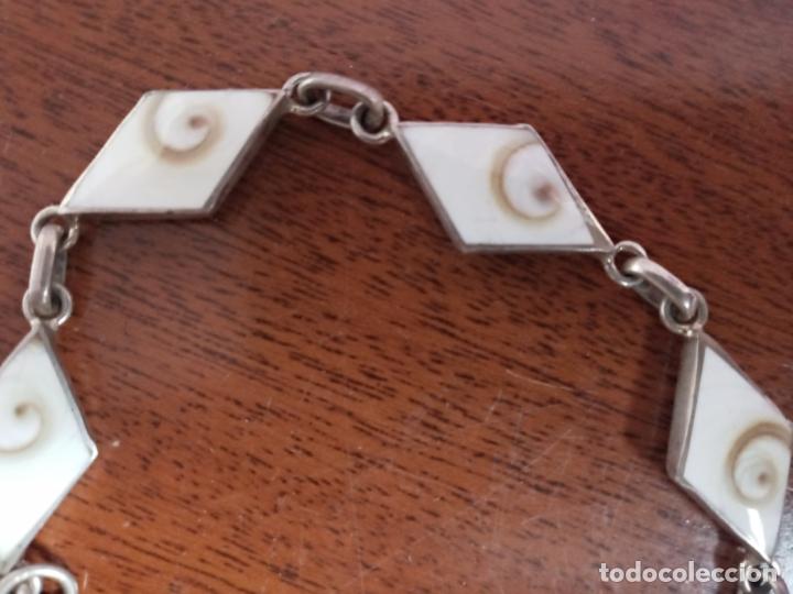 Joyeria: Pulsera de plata y orejitas de mar - rombos conchas narcar - Foto 3