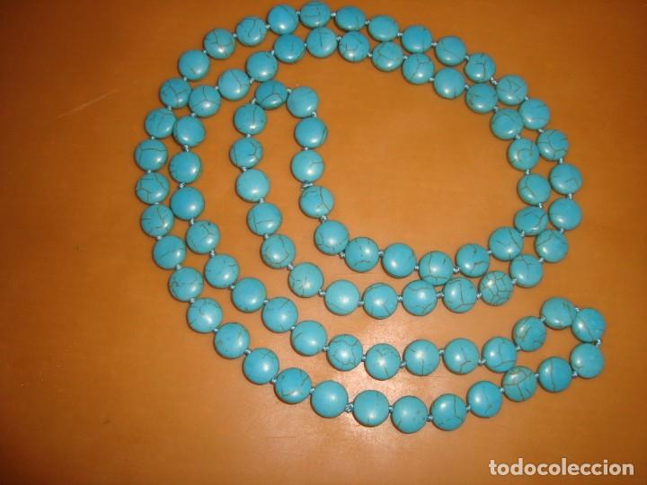 Joyeria: ESPECTACULAR Y ANTIGUO COLLAR DE TURQUEZAS, 120CM. - Foto 1