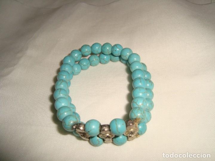Joyeria: ESPECTACULAR Y ANTIGUPULCERA DE TURQUEZAS, 18CM. - Foto 2
