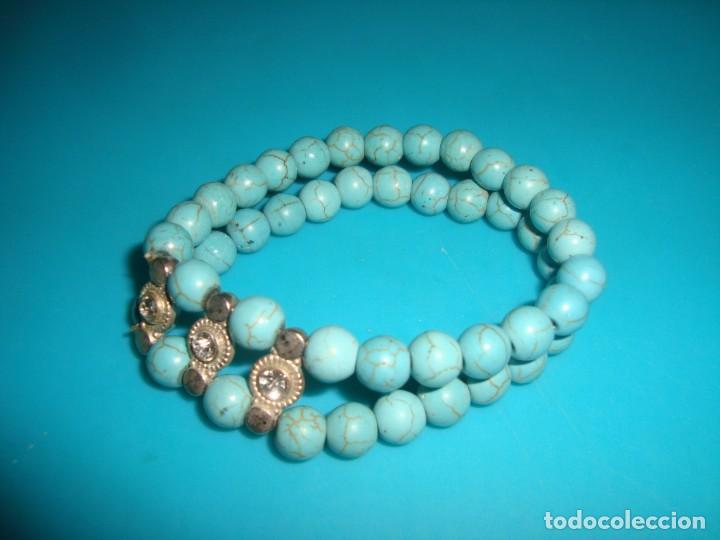Joyeria: ESPECTACULAR Y ANTIGUPULCERA DE TURQUEZAS, 18CM. - Foto 3