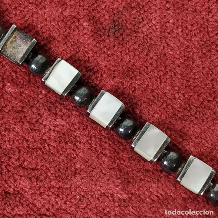 Joyeria: PULSERA DE DAMA. PLATA Y N&Aacute;CAR. ESPA&Ntilde;A. CIRCA 1930 - Foto 6