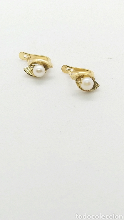 Joyeria: Pendientes Oro 18k - 1,6grms. Perlas cultivadas.