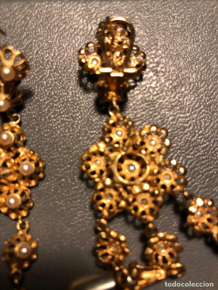 Joyeria: extraordinarios pendientes de plata dorada 8 cms - Foto 4