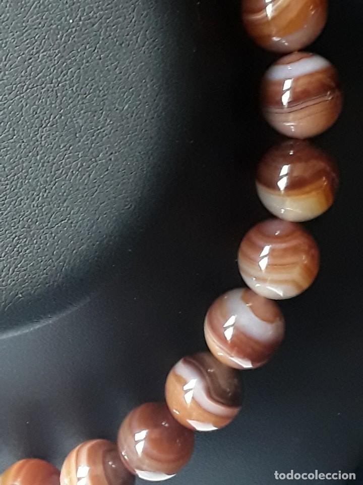 Joyeria: COLLAR HILO AGATA MARRON &rdquo;OJO DE HALCON &rdquo;. NUEVO. - Foto 3