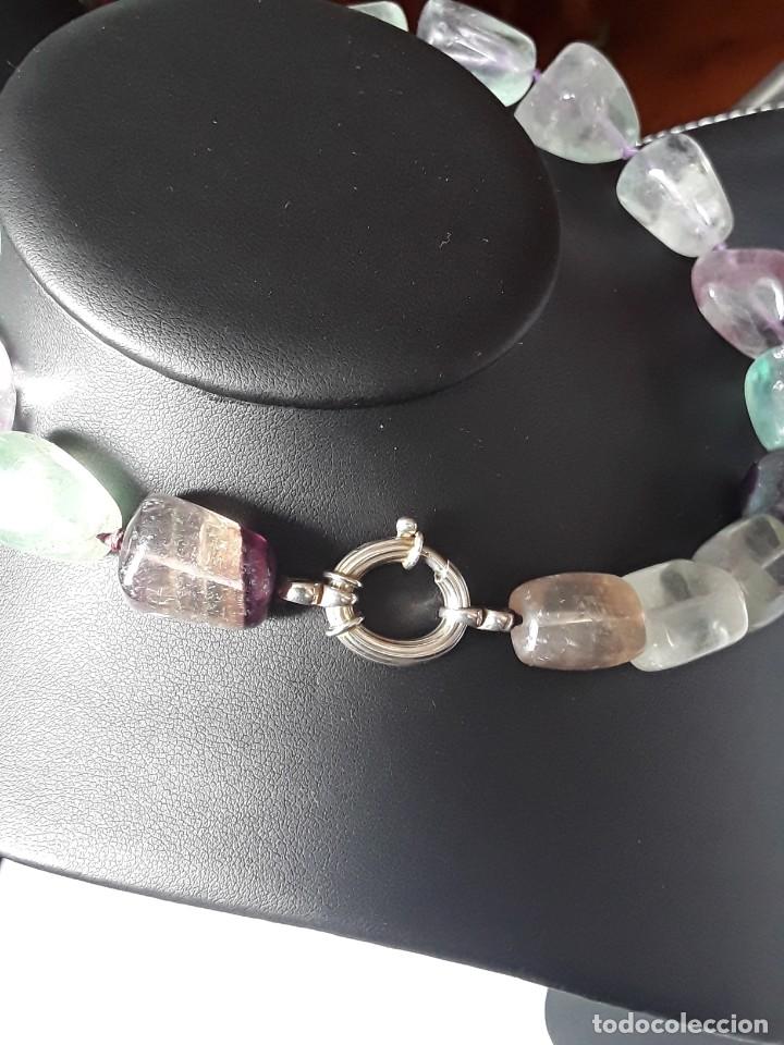 Joyeria: COLLAR DE FLUORITA CON CIERRE DE PLATA. NUEVO. - Foto 5