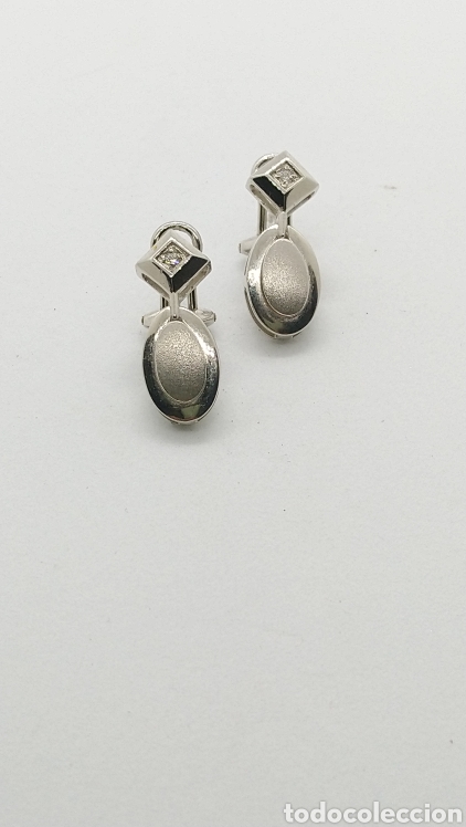 Joyeria: Pendientes Oro blanco 18k - 5,75grms. circonitas.
