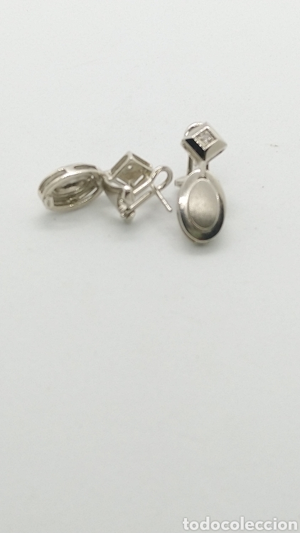 Joyeria: Pendientes Oro blanco 18k - 5,75grms. circonitas. - Foto 2