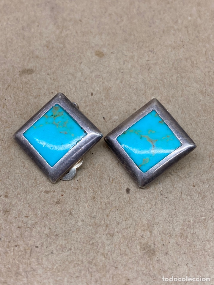 Joyeria: Pendientes de plata y turquesa/P66 - Foto 1
