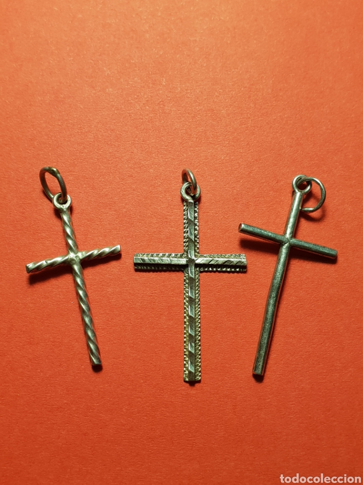 Joyeria: BONITO CONJUNTO DE 3 CRUCES EN PLATA DE LEY - Foto 1