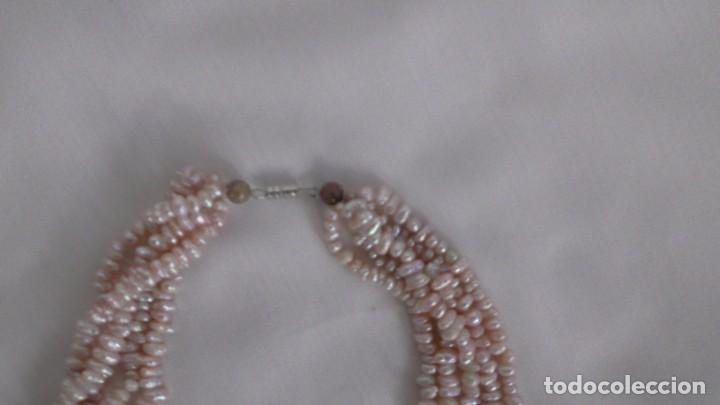 Joyeria: Collar de perlas rosadas de agua dulce. - Foto 2