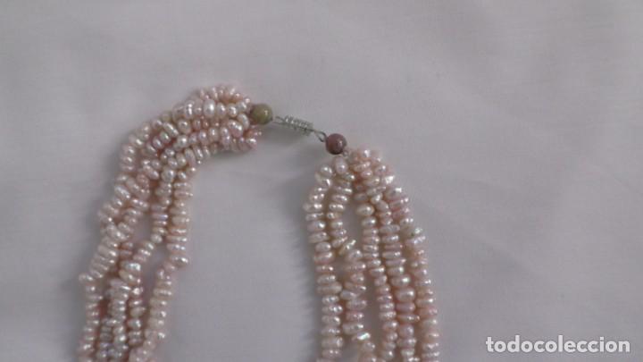 Joyeria: Collar de perlas rosadas de agua dulce. - Foto 4