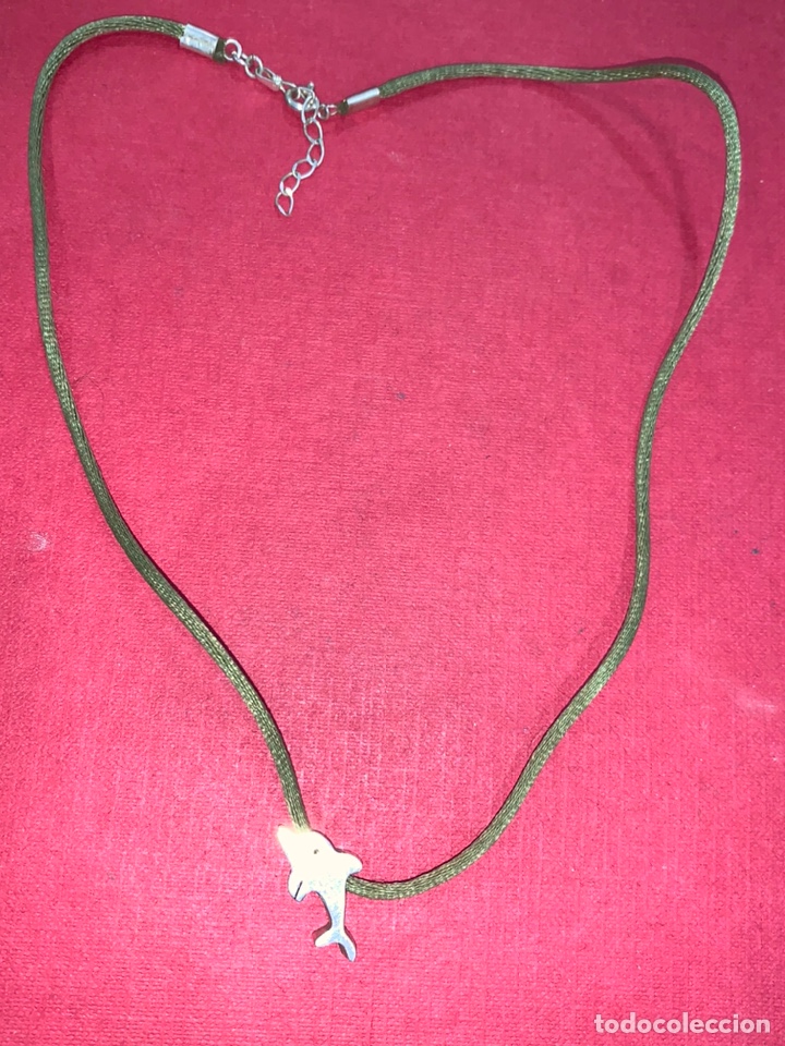 Joyeria: Precioso collar gargantilla con colgante en plata de ley. Delf&iacute;n, plata contrastada