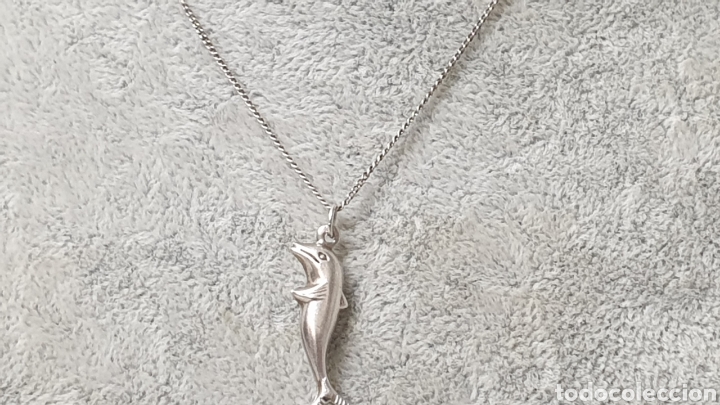 Joyeria: CADENA Y COLGANTE EN PLATA DE LEY EN FORMA DELFIN - Foto 2