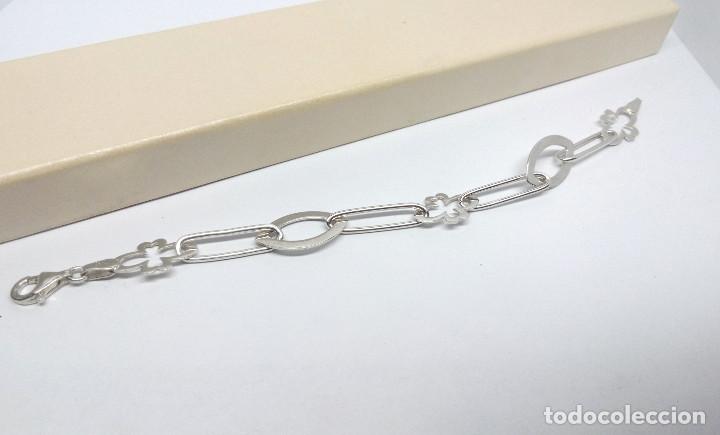 Joyeria: PULSERA DE PLATA DE LEY EN BRILLO Y MATE - MEDIDA 19 cm. - Foto 2