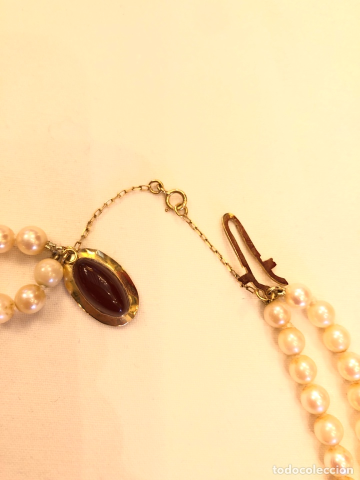 Joyeria: Collar de perlas cultivadas y broche de oro - Foto 4