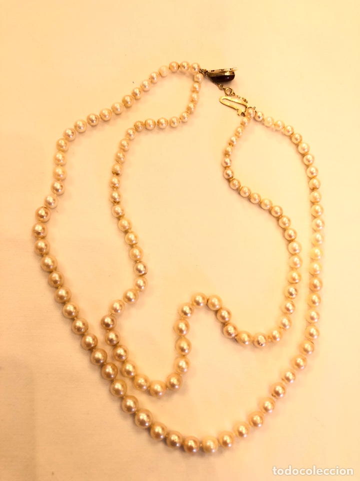 Joyeria: Collar de perlas cultivadas y broche de oro - Foto 8