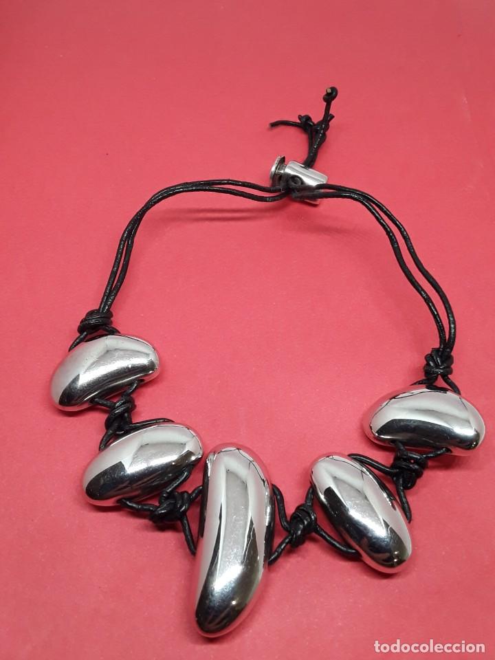 Joyeria: PULSERA DE PLATA DE LEY Y CUERO. NUEVA - Foto 2