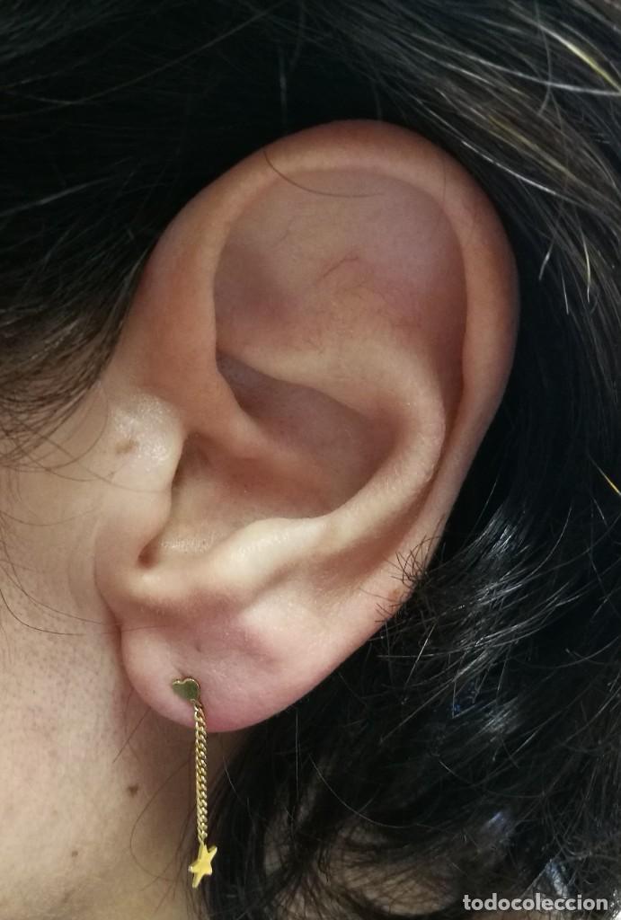 Joyeria: PENDIENTES ORO AMARILLO 18K CON FORMA DE CORAZON , CADENA Y ESTRELLA - Foto 11