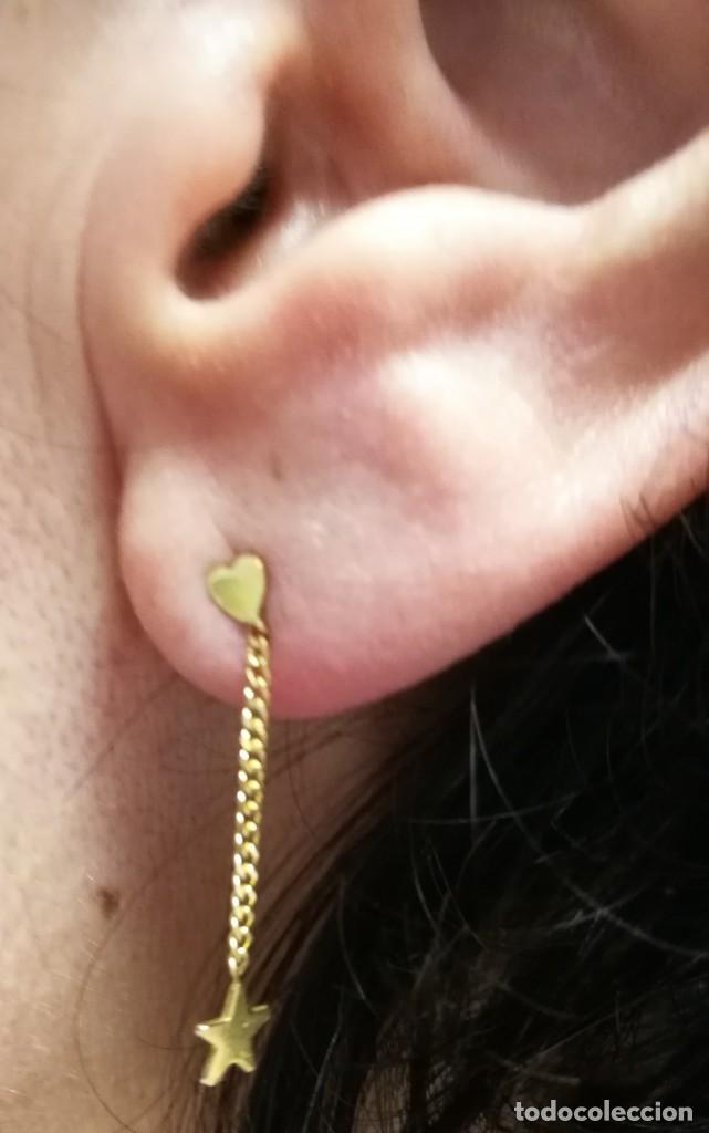 Joyeria: PENDIENTES ORO AMARILLO 18K CON FORMA DE CORAZON , CADENA Y ESTRELLA - Foto 13