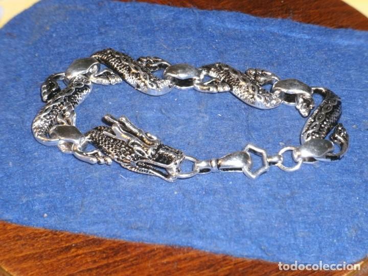 Joyeria: PULSERA PLATEADA ORIENTAL DRAGON O PERRO FOO. - Foto 1
