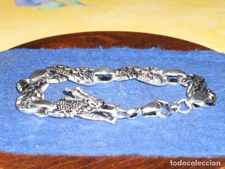 Joyeria: PULSERA PLATEADA ORIENTAL DRAGON O PERRO FOO. - Foto 2