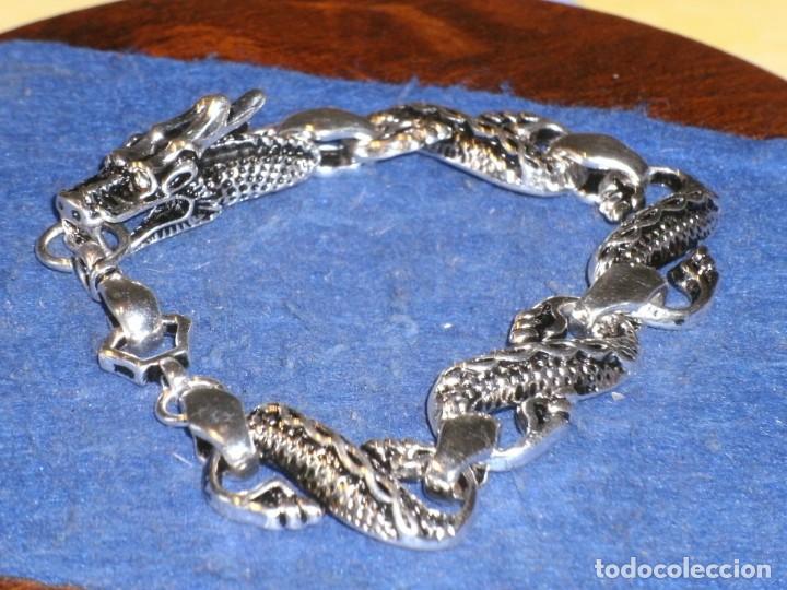 Joyeria: PULSERA PLATEADA ORIENTAL DRAGON O PERRO FOO. - Foto 4